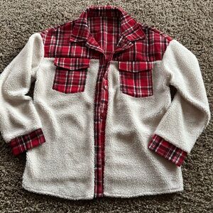Plaid Red and White Shirt